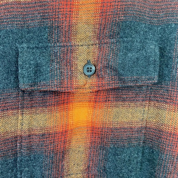 Old Navy Evermore Boyfriend Plaid Flannel Orange Black XL Swiftie ASO Taylor - Picture 10 of 11